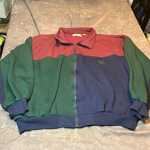 Bill Blass color blocked sweatshirt jacket